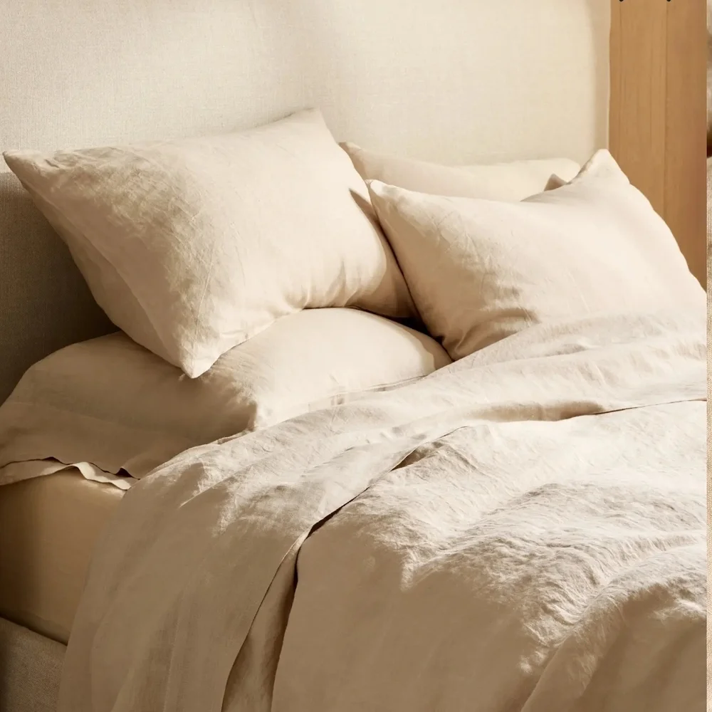 Quince European Linen Duvet Cover Full/Queen Oat NWOT